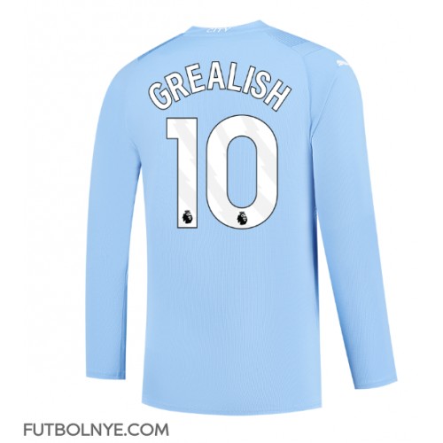 Camiseta Manchester City Jack Grealish #10 Primera Equipación 2023-24 manga larga